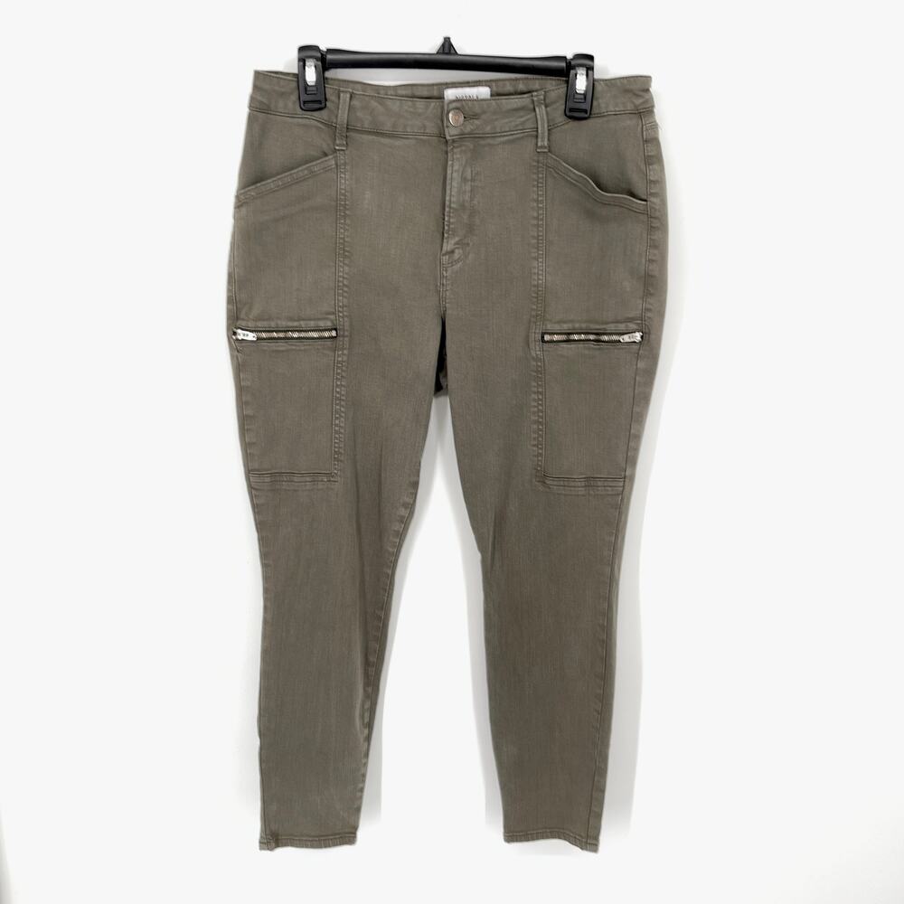 Pistola Revolve High Rise Jeans Zipper Pockets Skinny Size 32 Olive Green